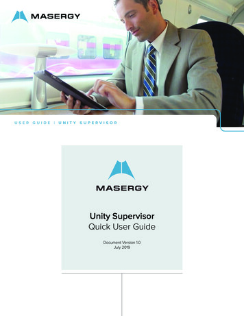 Unity Supervisor Quick User Guide