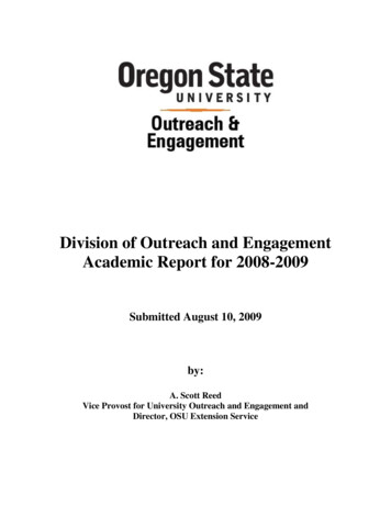 Division Of Outreach And Engagement Academic Report For .