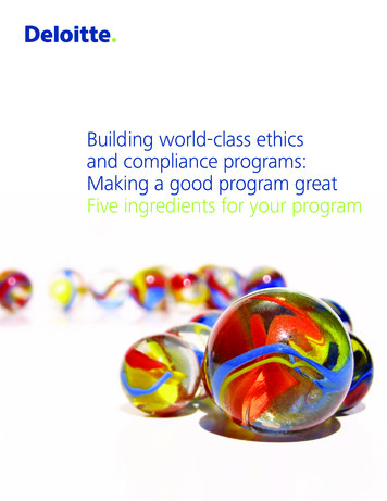 Building World-class Ethics And Compliance Programs .