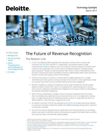 The Future Of Revenue Recognition - Deloitte