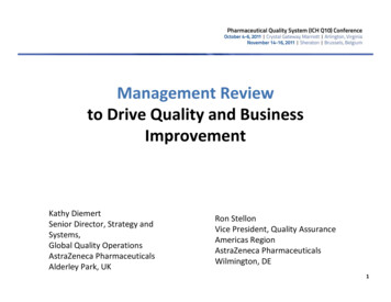 Management Review To Drive Quality And Business 