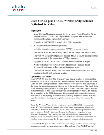 Cisco VEN401 Plus VEN402 Wireless Bridge Solution .