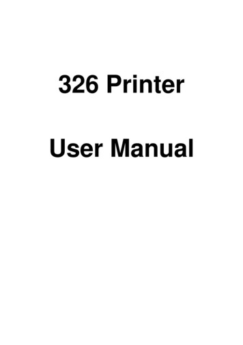326 Printer User Manual - FCC ID