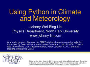 Using Python In Climate And Meteorology - Johnny Lin