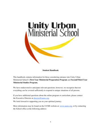 Ministerial School’s First Year Ministerial Preparation .