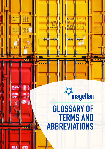 GLOSSARY OF TERMS AND ABBREVIATIONS