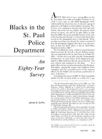 Blacks In The St. Paul Police Department / James S. Griffin.