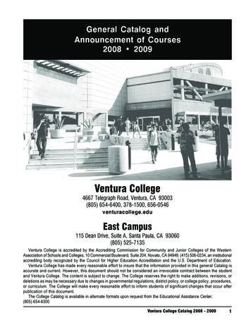 General Catalog And Announcement Of Courses 2008 2009