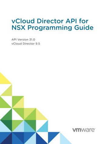 API Version 31.0 VCloud Director 9 - VMware