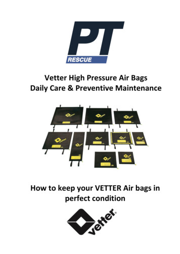 Vetter High Pressure Air Bags Daily Care & Preventive .