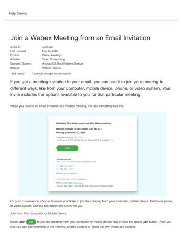 Join A Webex Meeting From An Email Invitation