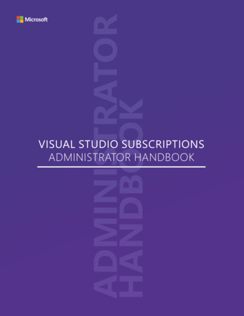 ADMINISTRATOR HANDBOOK - Visualstudio.microsoft 