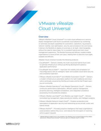VMware VRealize Cloud Universal Datasheet