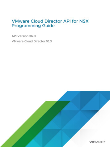 VMware Cloud Director API For NSX Programming Guide - VMware Cloud .