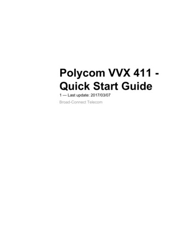 Polycom VVX 411 - Quick Start Guide - University Of Toronto