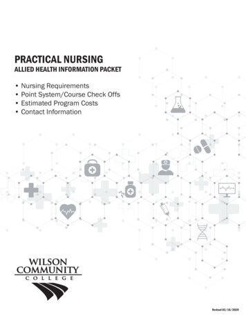 Practical Nursing Allied Health Information Packet