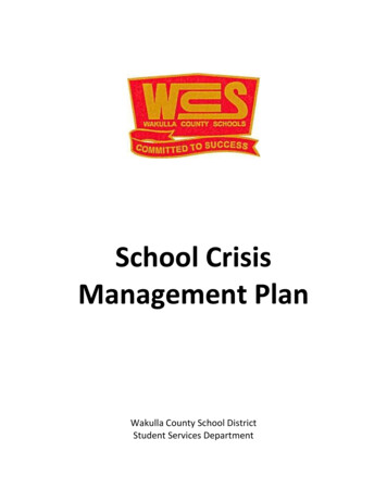 School Crisis Management Plan