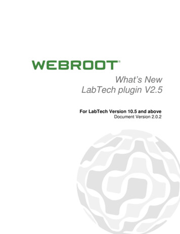 What's New LabTech Plugin V2 - Webroot