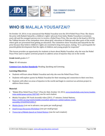 WHO IS MALALA YOUSAFZAI? - Anti-Defamation League