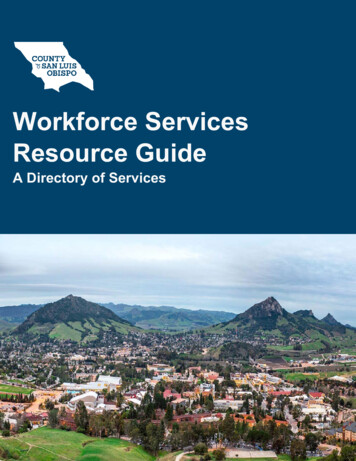 Workforce Services Resource Guide - California