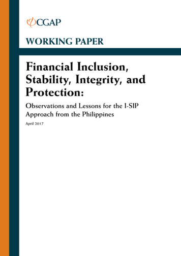 Financial Inclusion, Stability, Integrity, And Protection
