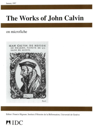 The Works Of John Calvin The Works Of John