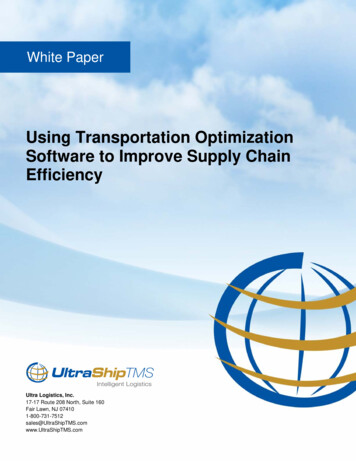 Using Transportation Optimization Software To Improve .