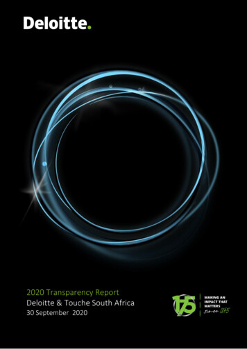 2020 Transparency Report Deloitte & Touche South Africa