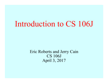 Introduction To CS 106J - Stanford University