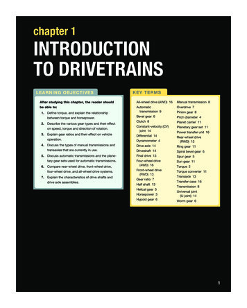Chapter 1 INTRODUCTION TO DRIVETRAINS