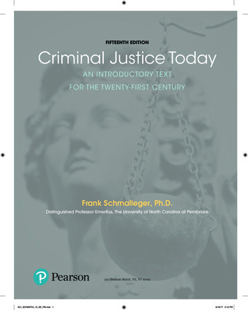 FIFTEENTH EDITION Criminal Justice Today