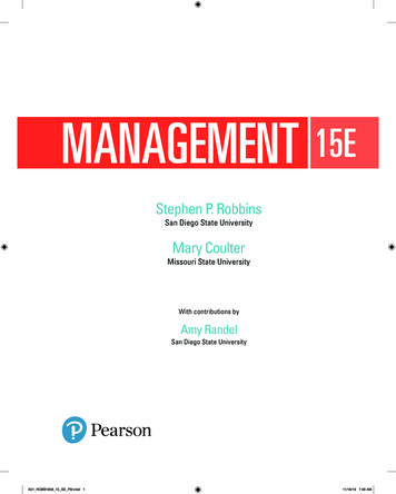 MANAGEMENT 15E - Pearson