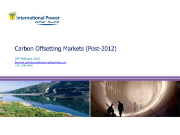 Carbon Offsetting Markets (Post-2012) - Conference.tgo.or.th