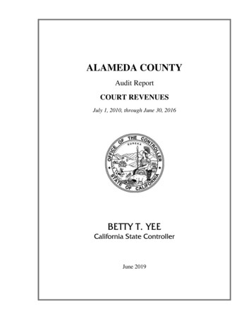 Alameda County Court Revenues - California