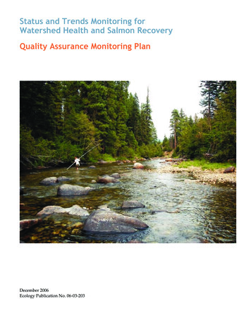 Status And Trends Monitoring For Watershed Health And Salmon Recovery .