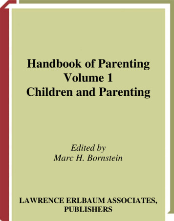 Handbook Of Parenting Volume 1 Children And Parenting