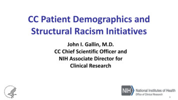 CC Patient Demographics And Structural Racism Initiatives