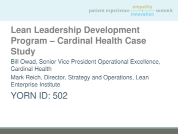 Lean Leadership Development Program Cardinal Health 