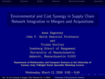 Environmental And Cost Synergy In Supply Chain Network .