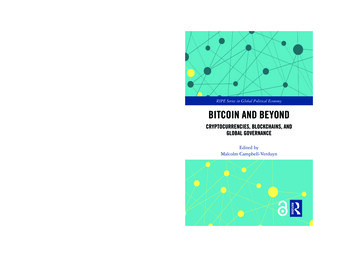 RIPE Series In Global Political Economy BITCOIN AND 