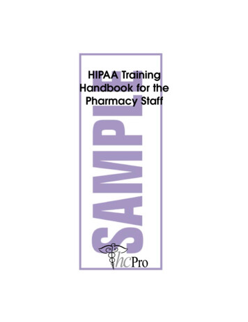HIPAA Training Handbook For The Pharmacy Staff