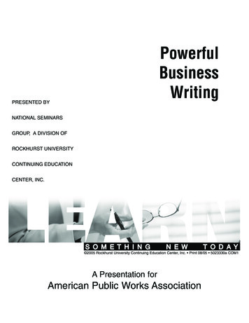 Powerful Business Writing