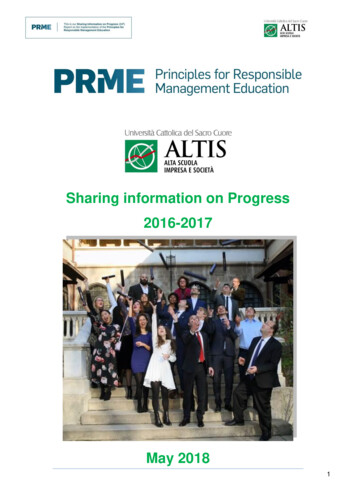 Sharing Information On Progress 2016-2017