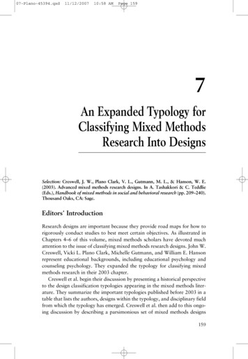 An Expanded Typology For Classifying Mixed Methods .
