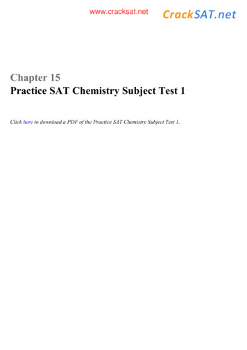 Chapter 15 Practice SAT Chemistry Subject Test 1