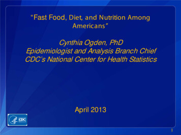 “Fast Food, Diet, And Nutrition Among Americans”