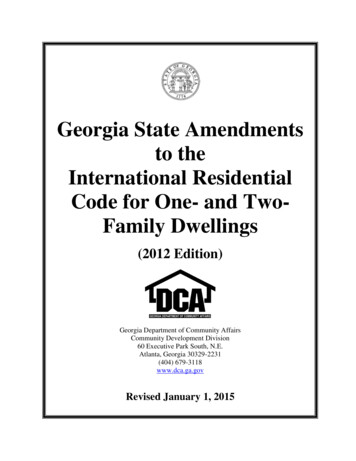 Georgia State Amendments To The International Residential .