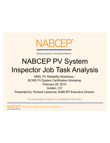 NABCEP PV System Inspector Job Task Analysis