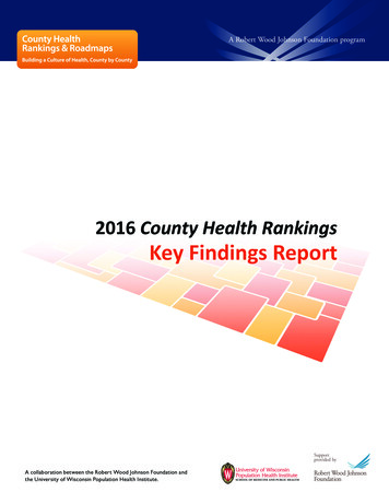 2016 County Health Rankings Key Findings Report