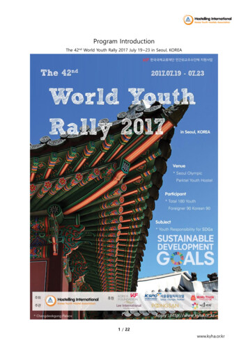 The 42nd World Youth Rally 2017 July 19 23 In Seoul, KOREA